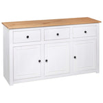 Skjenk Hvit 135X40X80 Cm Heltre Furu Panama Range