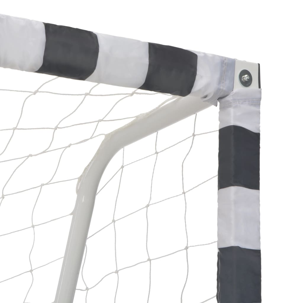 Fotballmål 300X160X90 Cm Metall Svart Og Hvit