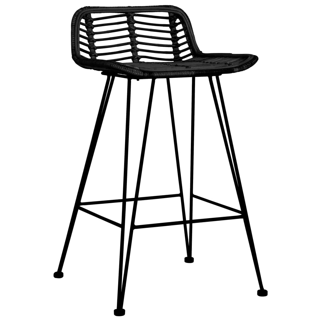 Barstoler 2 Stk Svart Rotting