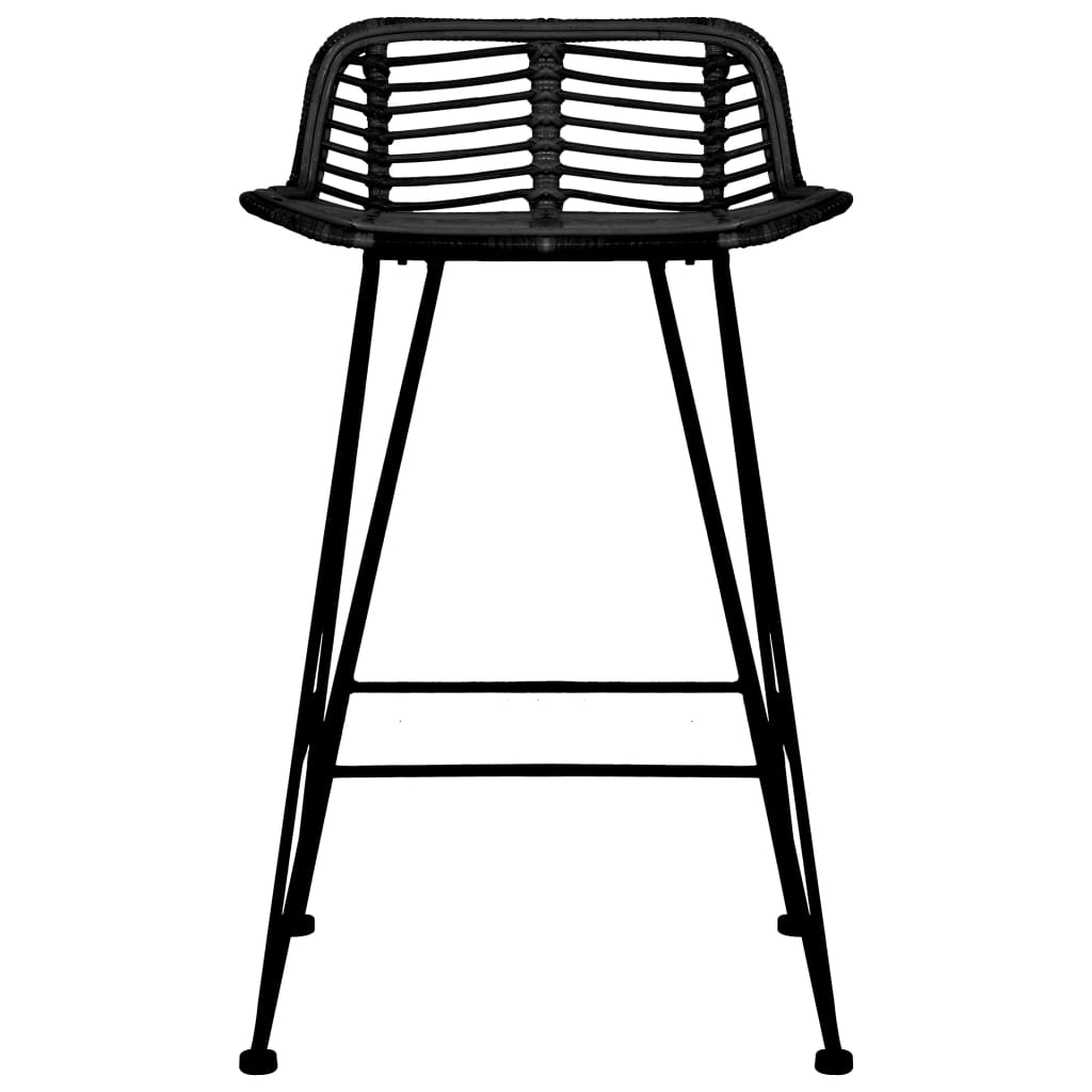 Barstoler 2 Stk Svart Rotting