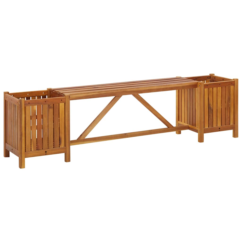 Hagebenk Med 2 Plantekasser 150X30X40 Cm Heltre Akasie