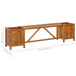 Hagebenk Med 2 Plantekasser 150X30X40 Cm Heltre Akasie