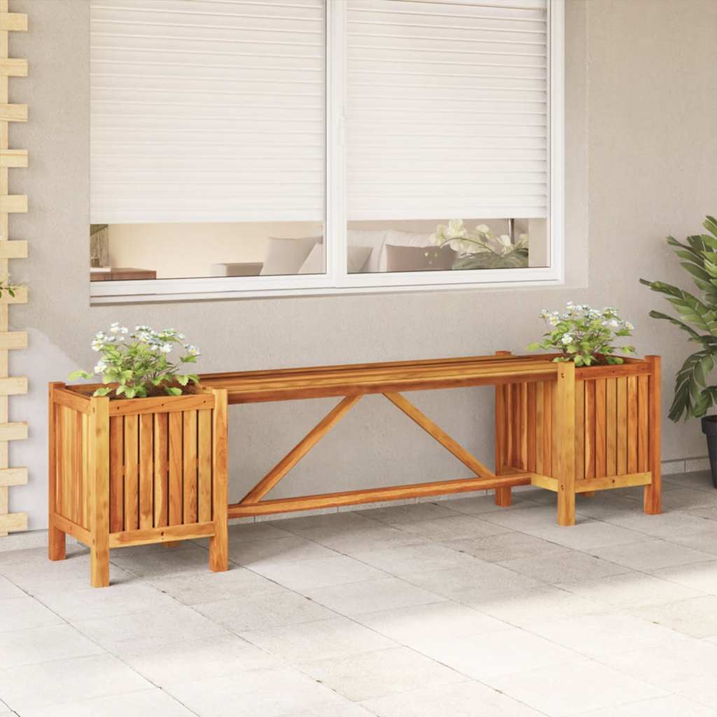 Hagebenk Med 2 Plantekasser 150X30X40 Cm Heltre Akasie