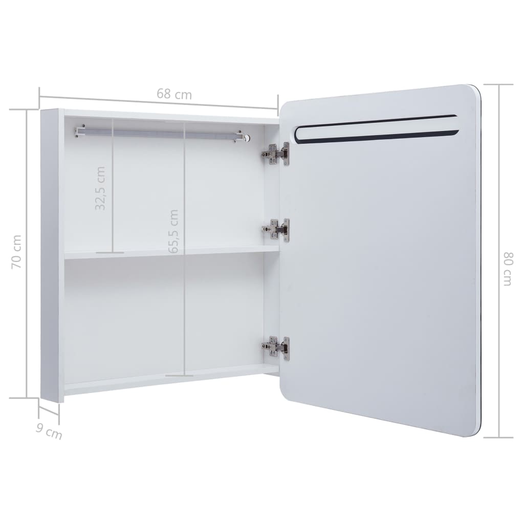 Led-Speilskap Til Bad 68X9X80 Cm