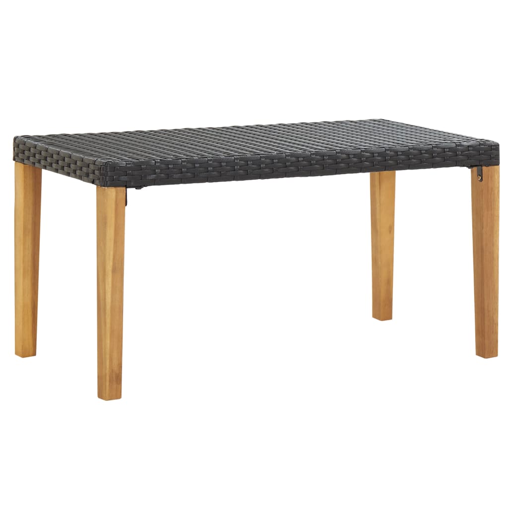 Hagebenk 120 Cm Svart Polyrotting Og Heltre Akasie