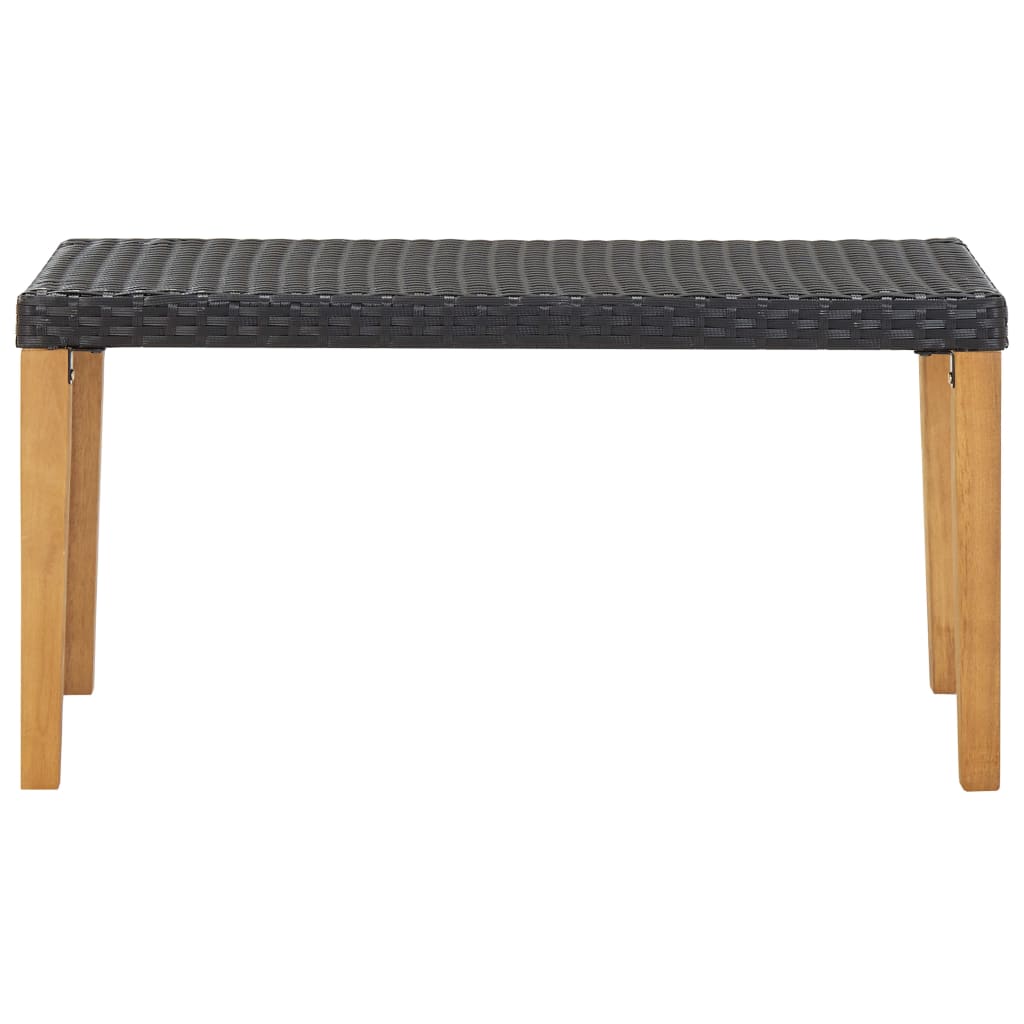 Hagebenk 120 Cm Svart Polyrotting Og Heltre Akasie