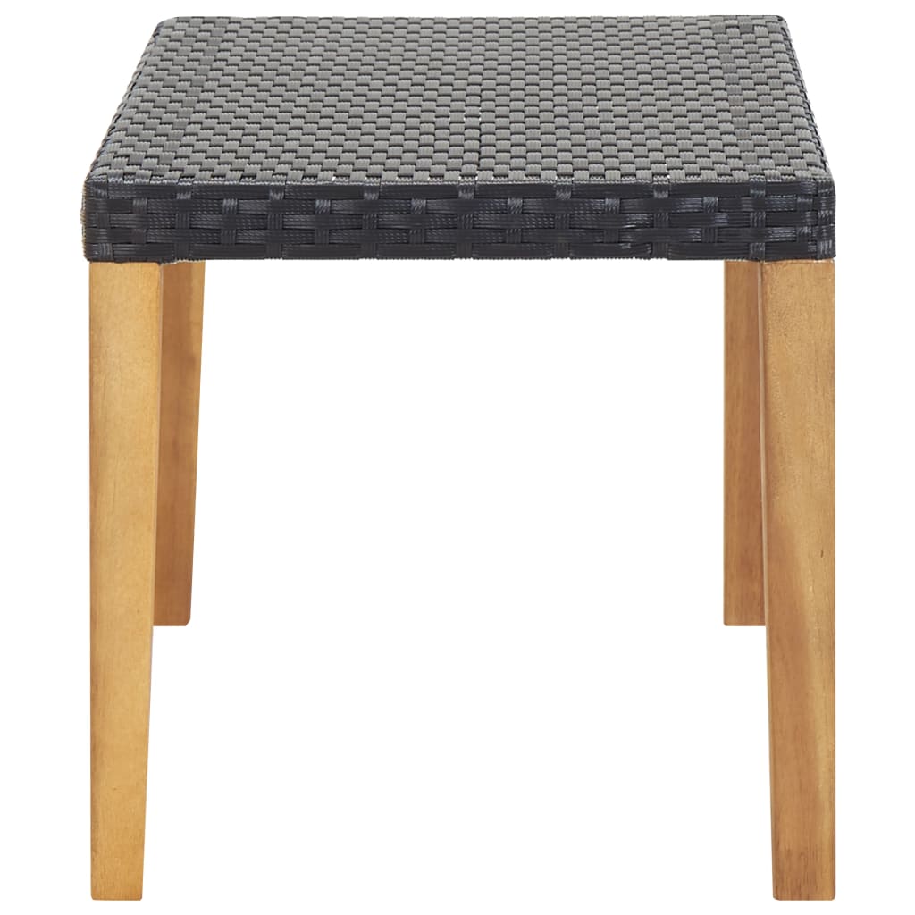 Hagebenk 120 Cm Svart Polyrotting Og Heltre Akasie