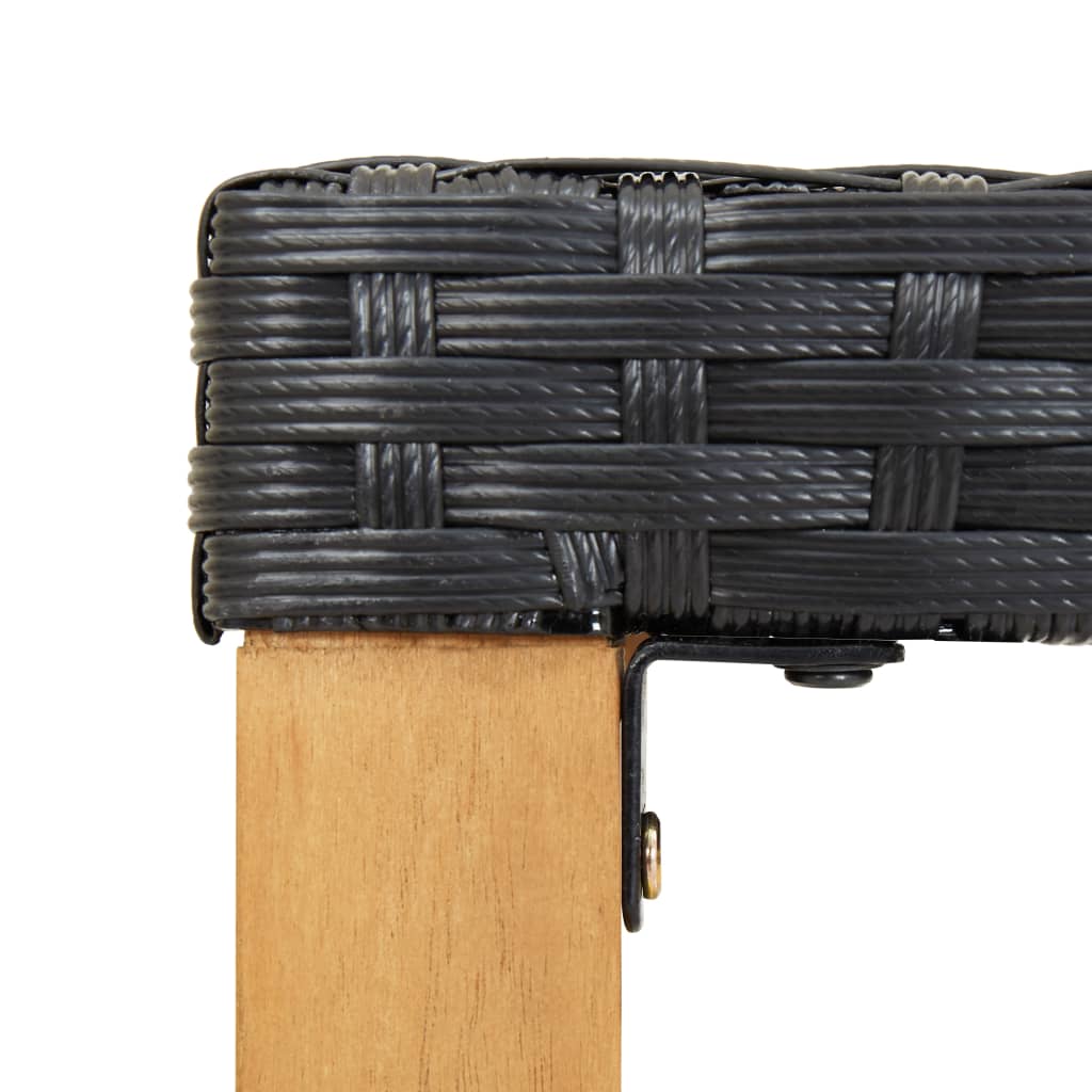 Hagebenk 120 Cm Svart Polyrotting Og Heltre Akasie