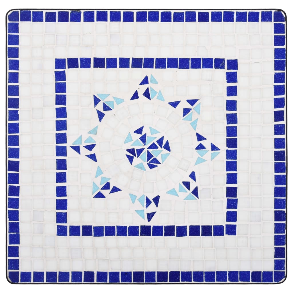 Mosaikkbistrobord Blå Og Hvit 60 Cm Keramikk