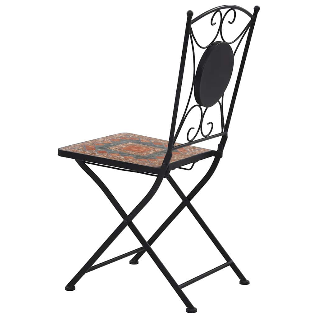 Mosaikkbistrostoler 2 Stk Oransje/Grå