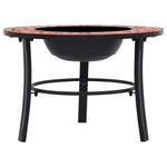 Bålfat Med Mosaikkmønster Terrakotta 68 Cm Keramikk