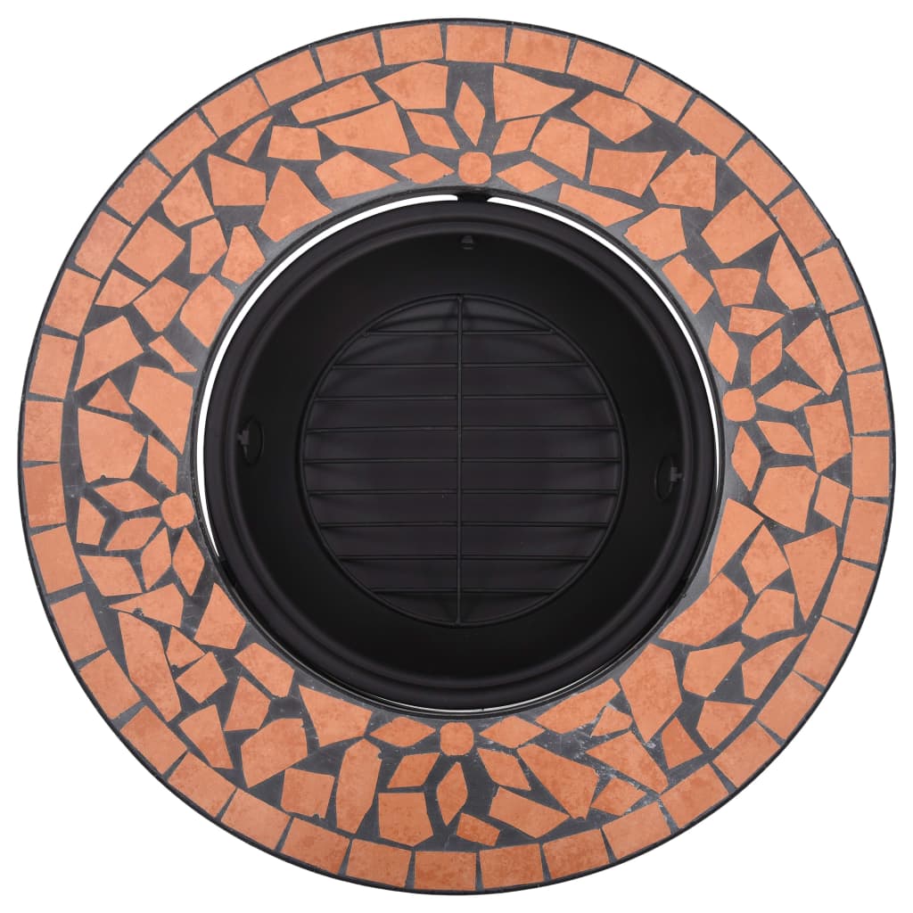 Bålfat Med Mosaikkmønster Terrakotta 68 Cm Keramikk