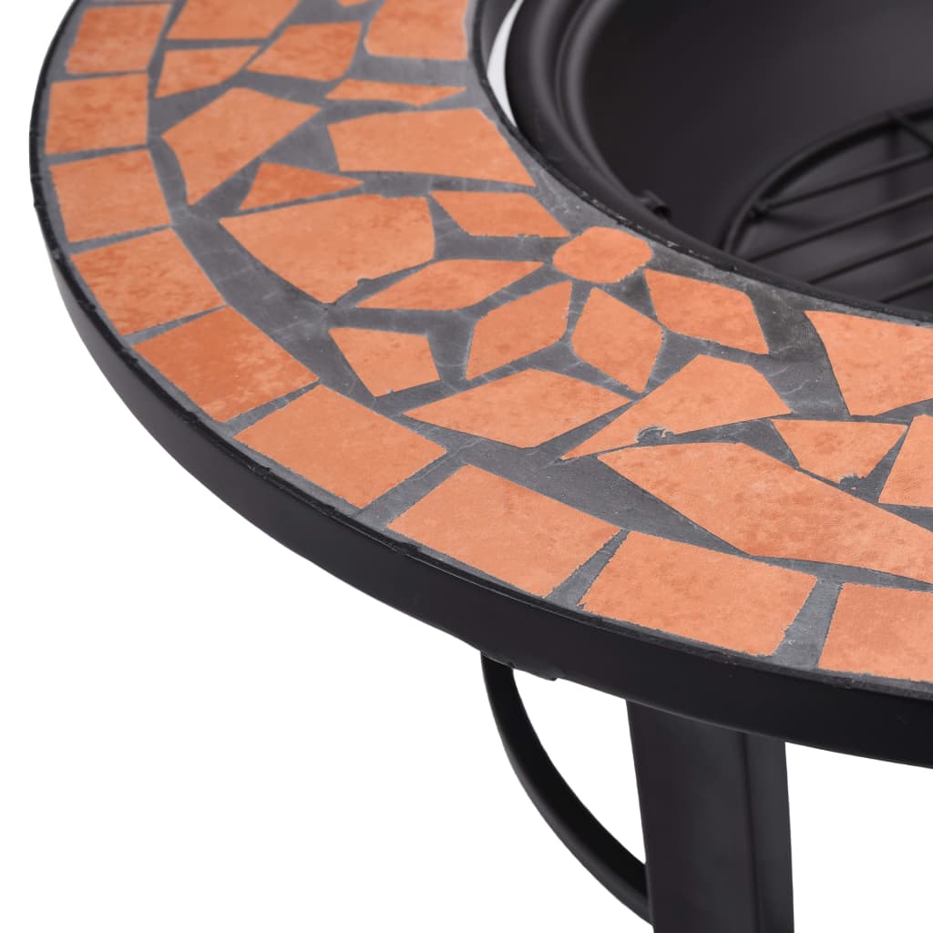 Bålfat Med Mosaikkmønster Terrakotta 68 Cm Keramikk