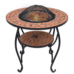 Bålfatbord Med Mosaikkmønster Terrakotta 68 Cm Keramikk