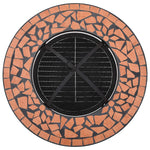 Bålfatbord Med Mosaikkmønster Terrakotta 68 Cm Keramikk