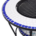 Bålfatbord Mosaikk Blå Og Hvit 68 Cm Keramikk