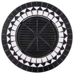 Bålfatbord Mosaikk Svart Og Hvit 68 Cm Keramikk
