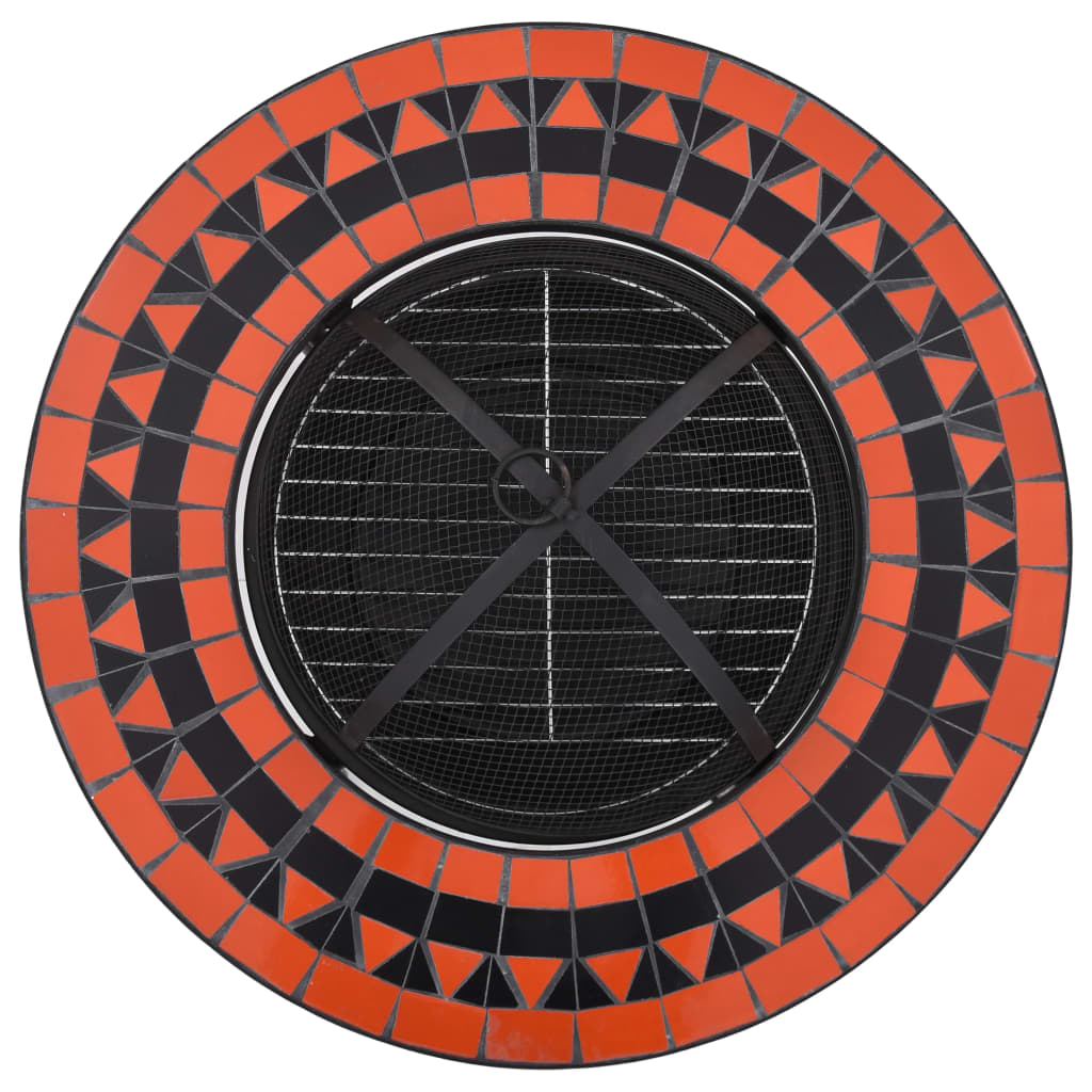 Bålfatbord Mosaikk Terrakotta Og Hvit 68 Cm Keramikk