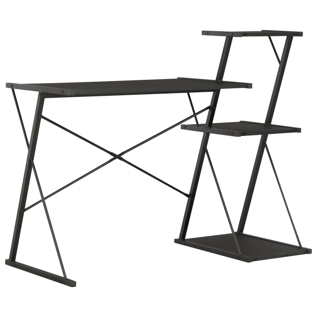 Skrivebord Med Hylle Svart 116X50X93 Cm