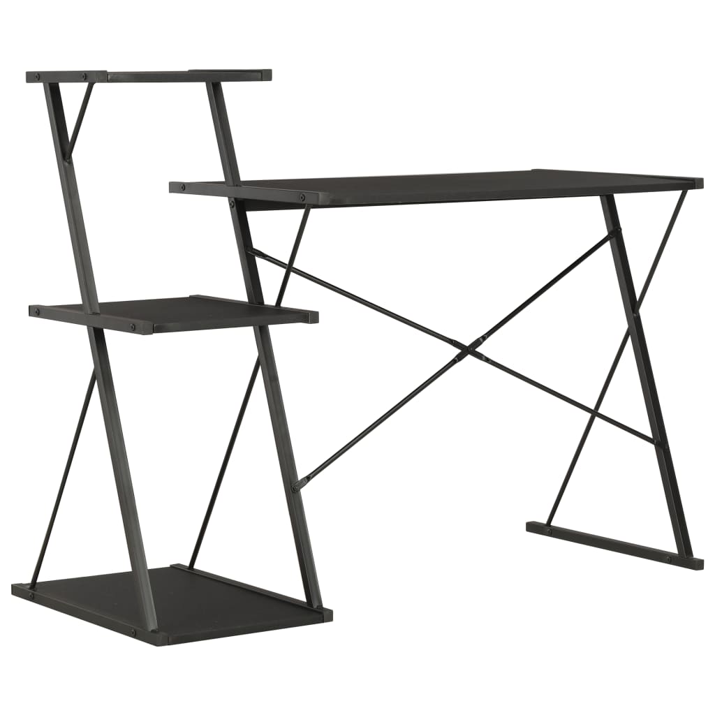 Skrivebord Med Hylle Svart 116X50X93 Cm