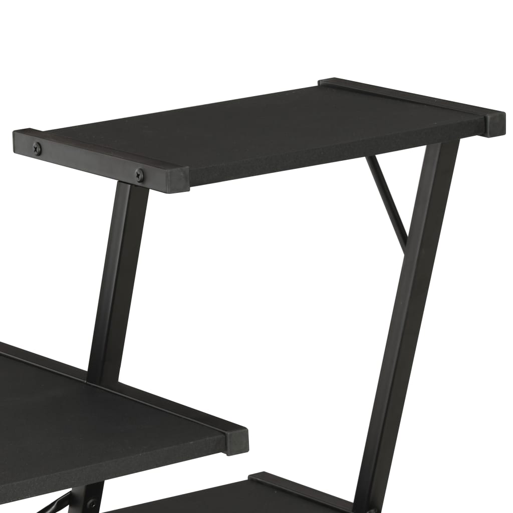 Skrivebord Med Hylle Svart 116X50X93 Cm