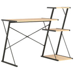 Skrivebord Med Hylle Svart Og Eik 116X50X93 Cm