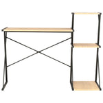 Skrivebord Med Hylle Svart Og Eik 116X50X93 Cm