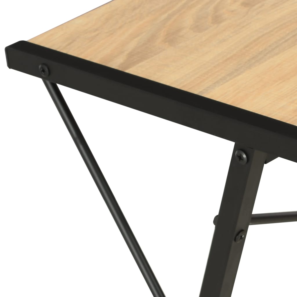 Skrivebord Med Hylle Svart Og Eik 116X50X93 Cm