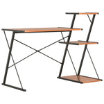 Skrivebord Med Hylle Svart Og Brun 116X50X93 Cm