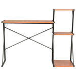 Skrivebord Med Hylle Svart Og Brun 116X50X93 Cm