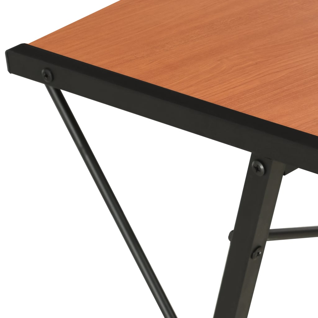 Skrivebord Med Hylle Svart Og Brun 116X50X93 Cm