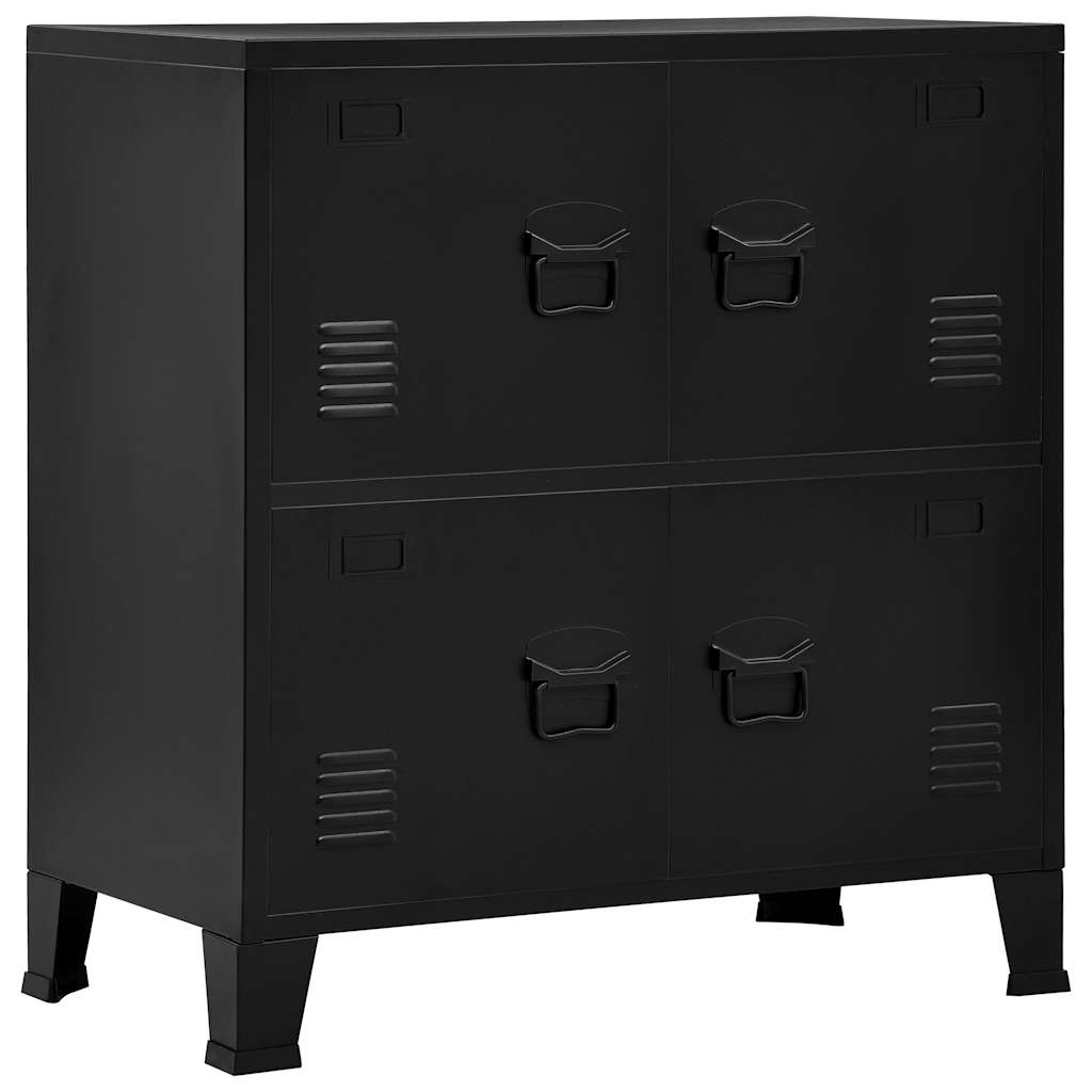 Industriell Oppbevaringskiste Svart 75X40X80 Cm Stål
