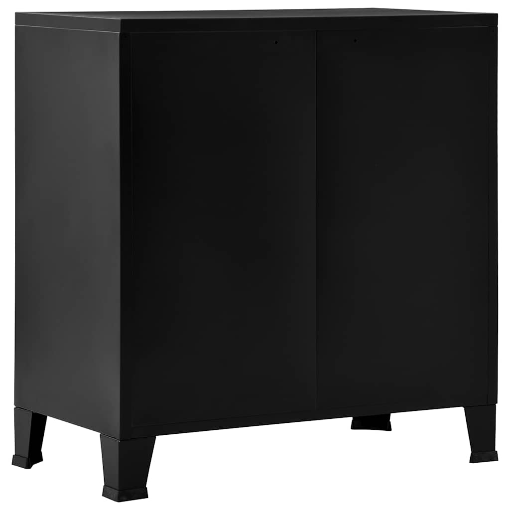 Industriell Oppbevaringskiste Svart 75X40X80 Cm Stål