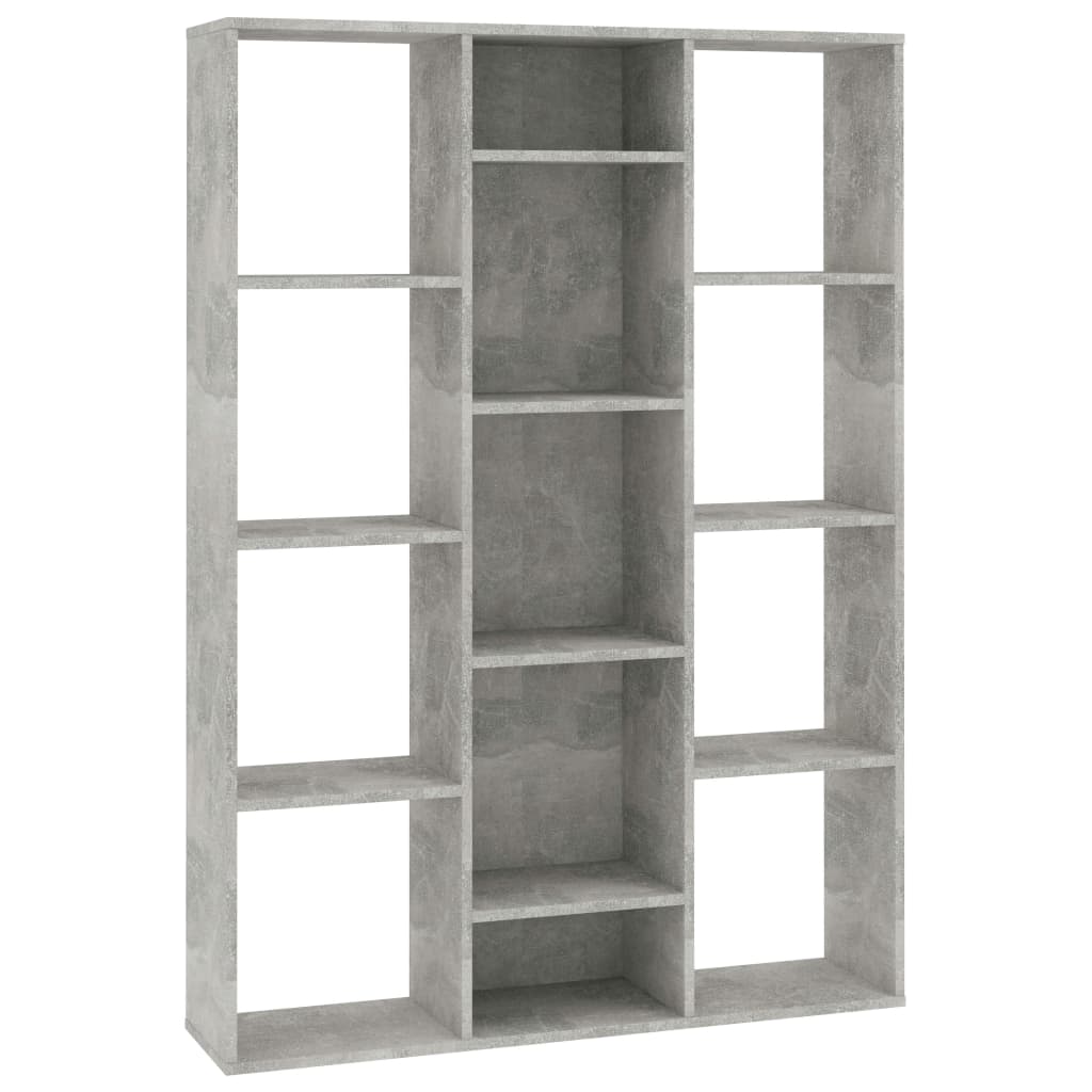 Bokhylle/Romdeler Betonggrå 100X24X140 Cm Konstruert Tre