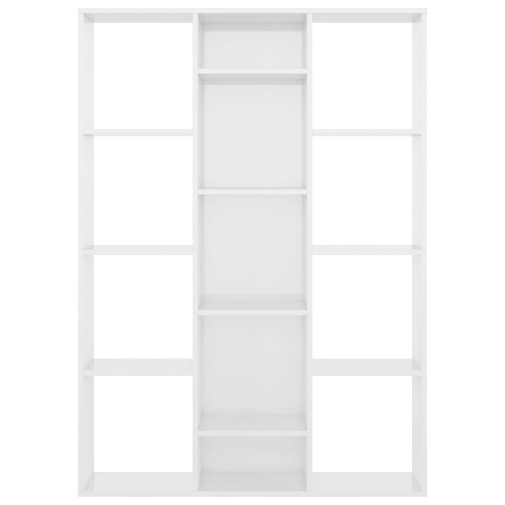 Bokhylle/Romdeler Høyglans Hvit 100X24X140 Cm Konstruert Tre