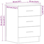 Nattbord 2 Stk Hvit 38X35X56 Cm Konstruert Tre
