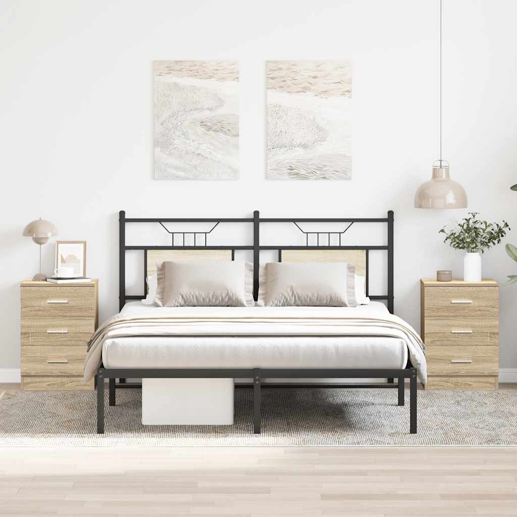 Nattbord 2 Stk Sonoma Eik 38X35X56 Cm Konstruert Tre