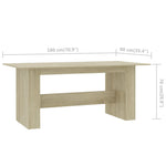 Spisebord Sonoma Eik 180X90X76 Cm Konstruert Tre