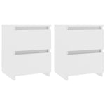 Nattbord 2 Stk Hvit 30X30X40 Cm Konstruert Tre