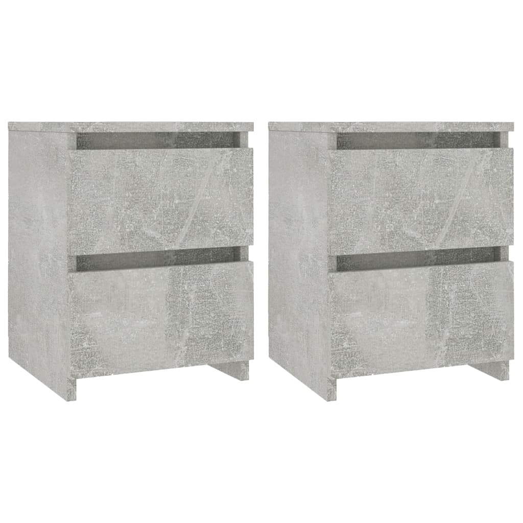 Nattbord 2 Stk Betonggrå 30X30X40 Cm Konstruert Tre