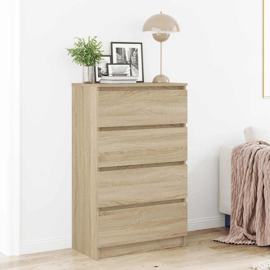Skjenk Sonoma Eik 60X35X98,5 Cm Konstruert Tre