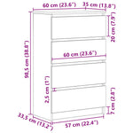 Skjenk Høyglans Hvit 60X35X98,5 Cm Konstruert Tre