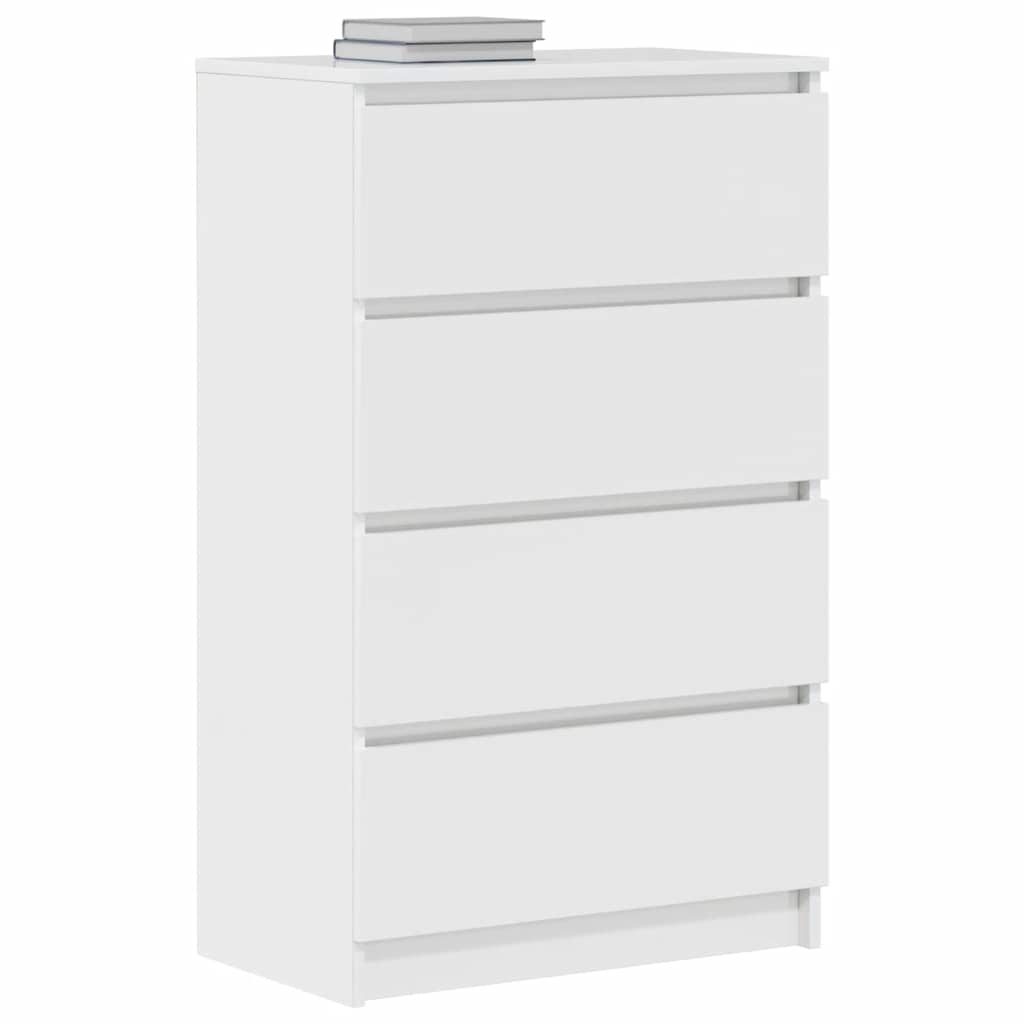Skjenk Høyglans Hvit 60X35X98,5 Cm Konstruert Tre