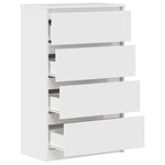 Skjenk Høyglans Hvit 60X35X98,5 Cm Konstruert Tre