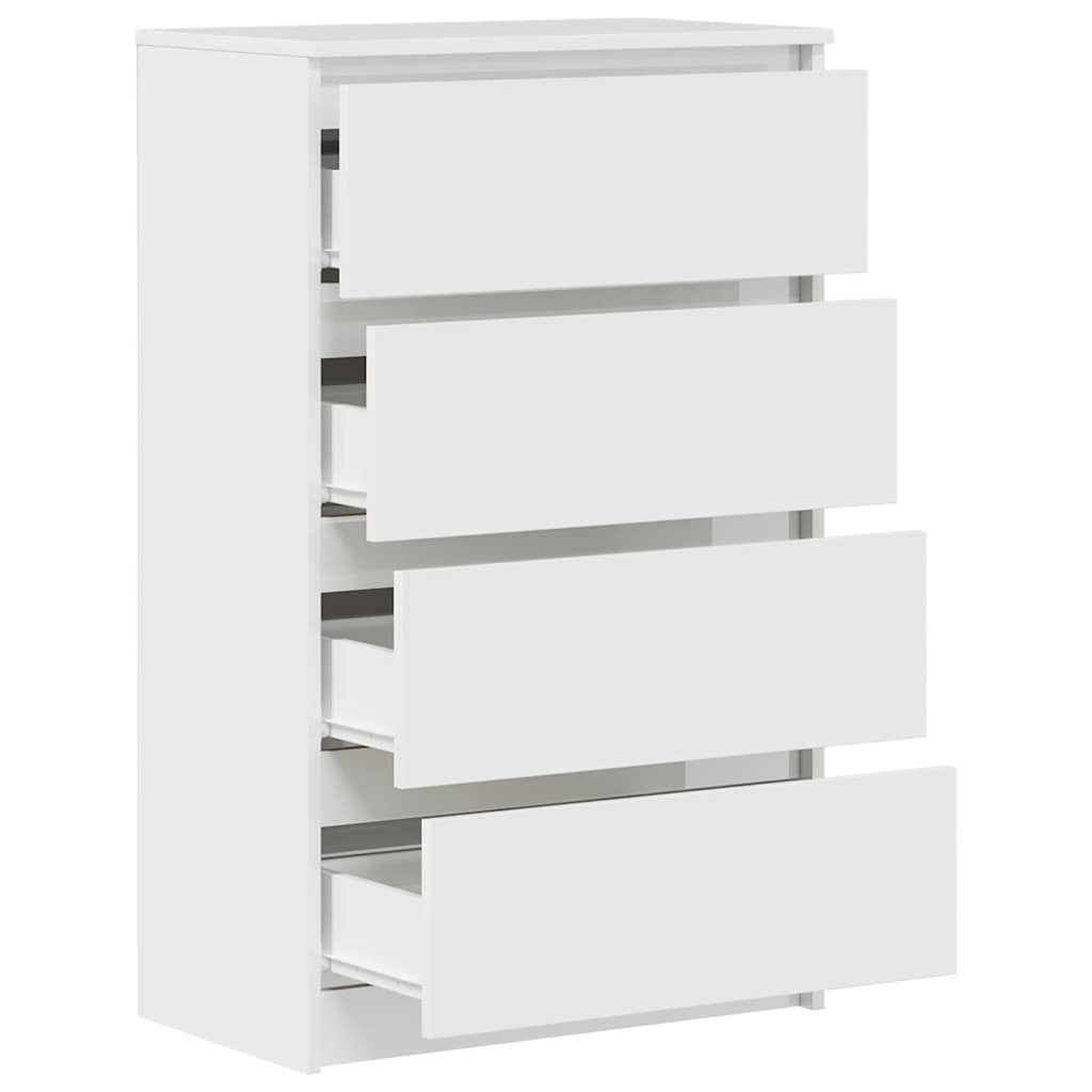 Skjenk Høyglans Hvit 60X35X98,5 Cm Konstruert Tre