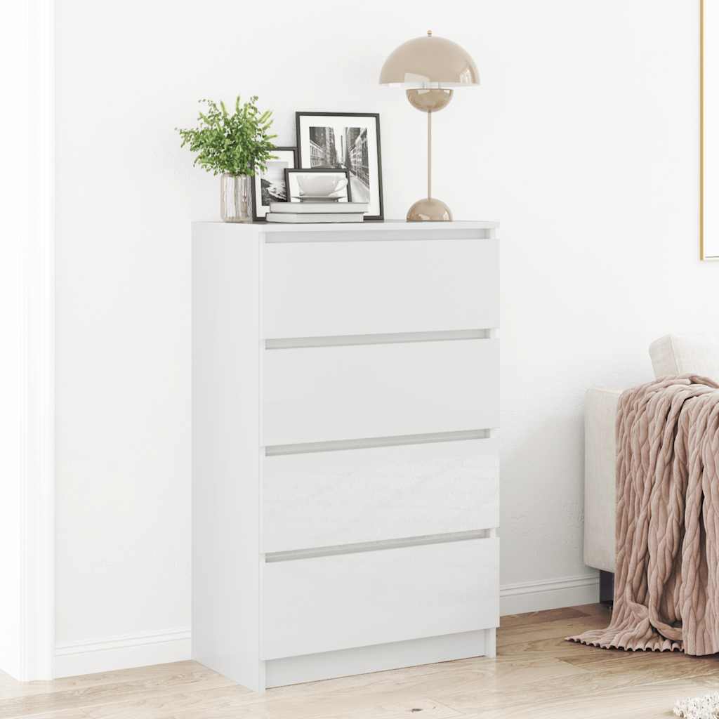 Skjenk Høyglans Hvit 60X35X98,5 Cm Konstruert Tre