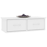 Veggmontert Hylle Med Skuff Hvit 60X26X18,5 Cm Konstruert Tre