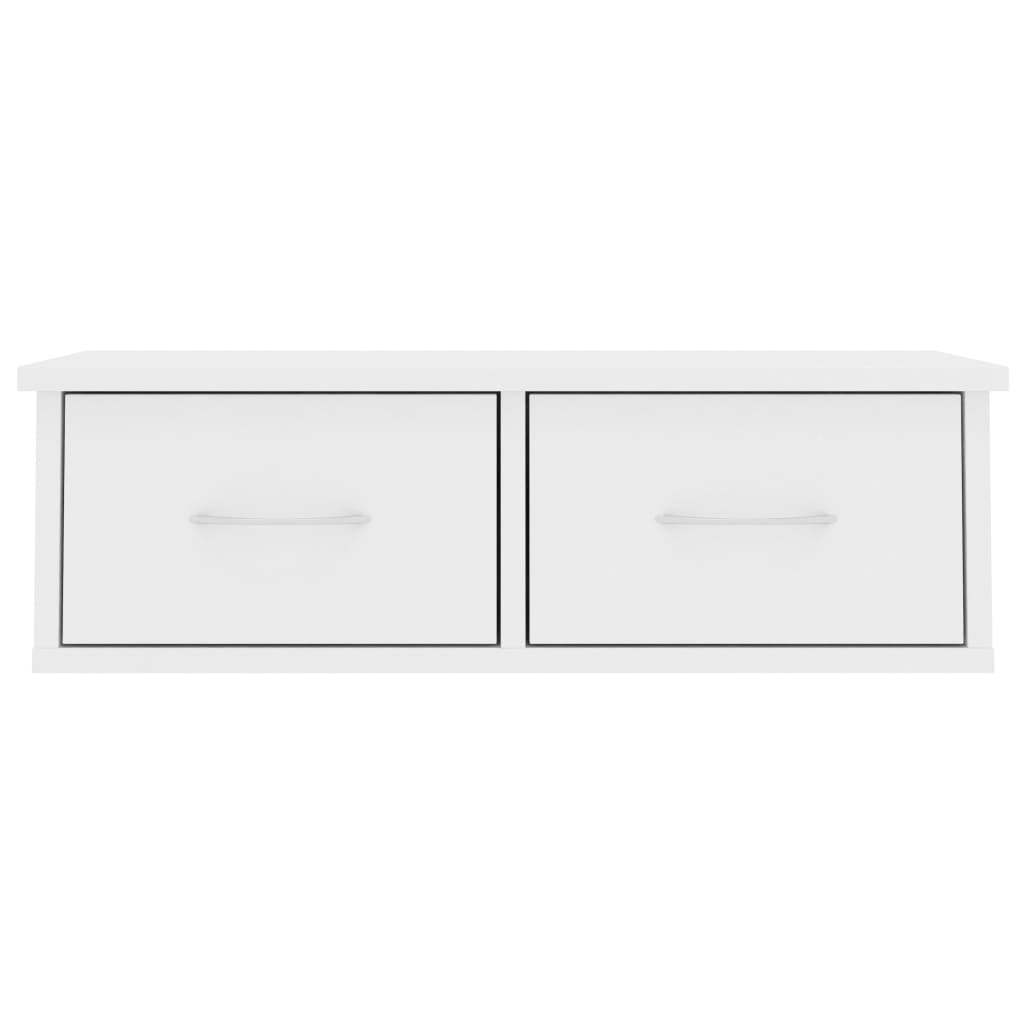 Veggmontert Hylle Med Skuff Hvit 60X26X18,5 Cm Konstruert Tre