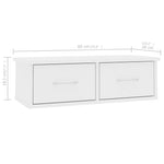 Veggmontert Hylle Med Skuff Hvit 60X26X18,5 Cm Konstruert Tre