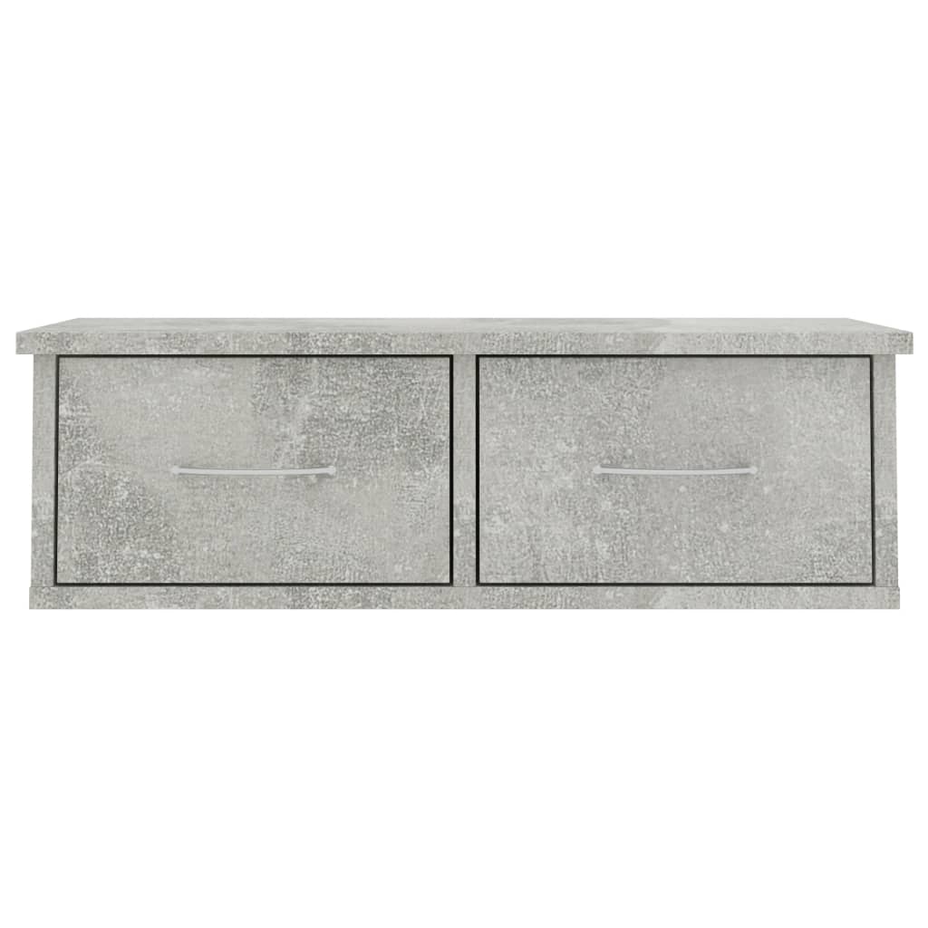 Vegghylle Med Skuff Betonggrå 60X26X18,5 Cm Konstruert Tre